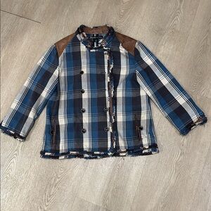 ELIZABETH AND JAMES Plaid cropped jacket